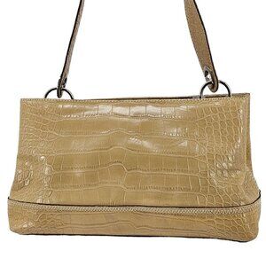 TOMMY HILFIGER Y2K Retro Tan Faux Croco Embossed Shoulder Bag